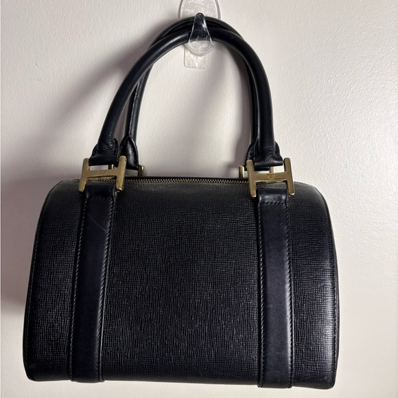 MCM Saffiano Leather Monogram Studded Boston Bag - Picture 6 of 13